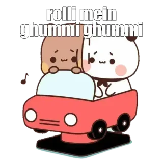 🔰 rolli mein ghummi ghummi dessin animé, mignon, ours, voiture, amis, amusant whatsapp sticker