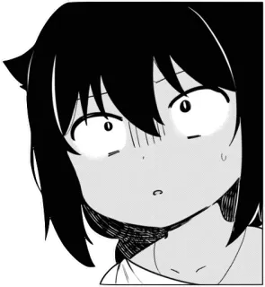 😦 Anime, Manga, Sorprendido, Orejas de gato, Emocional, Retrato telegram sticker