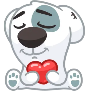 💖 anjing, hati, cinta, imut, stiker, kartun whatsapp sticker