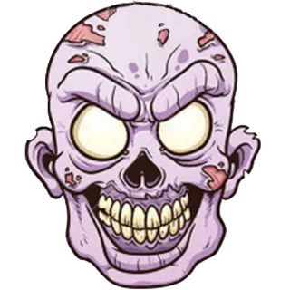 😁 Zombie, Monstre, Mort-vivant, Halloween, Effrayant, Terrifiant, Dessin animé, Horreur whatsapp sticker