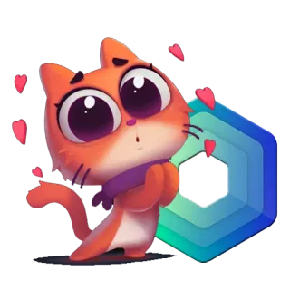 ❤️ кот, милый, стикер, мультфильм, животное, сердечки whatsapp sticker