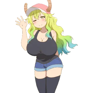 😙 Lucoa Miss Kobayashi's Dragon Maid Anime, Draak, Waifu, Schattig whatsapp sticker
