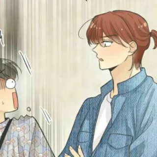 🎧 anime, cartoon, characters, man, shocked, youth telegram sticker