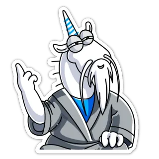 ☝️ unicorno, dito medio, offensivo, gesto, adesivo, cartone animato, divertente, scortese telegram sticker