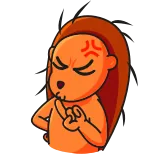 ☝️ riccio, arrabbiato, cartone animato, espressione, infastidito, contrariato, irritato telegram sticker