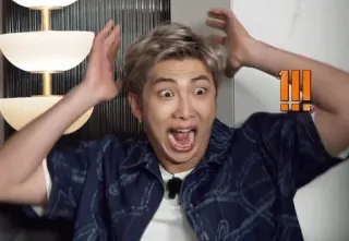 😱 RM RM, BTS, K-Pop, Surpris, Tête Drôle, Idole telegram sticker