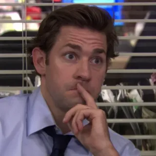 🗞 Jim Halpert The Office fernsehen, comedy, büro, denken, john krasinski telegram sticker