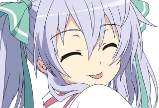 😋 anime, ragazza, sorridente, carina, cartone animato whatsapp sticker