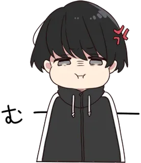 😠 むー Animé, En colère, Mignon, Dessin animé, Manga, Autocollant telegram sticker