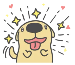 😍 chien, chiot, mignon, joyeux, étoiles, animal, dessin animé whatsapp sticker