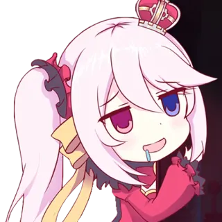 🤤 Anime, Chibi, Fofo, Desenho animado, Coroa, Kawaii telegram sticker