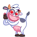 🥰 cow, animal, cartoon, mammal, cute telegram sticker