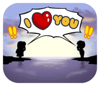 😍 I ❤️ YOU tình yêu, trái tim, cặp đôi, lãng mạn, mối quan hệ, valentine, hoạt hình whatsapp sticker