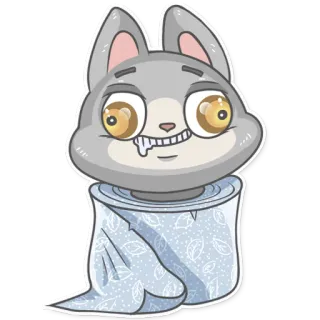 🐰 만화, 동물, 토끼, 화장지, 귀여운, 웃긴, 스티커 telegram sticker