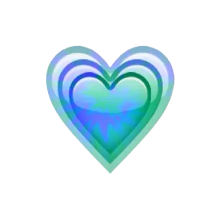💗 heart, love, emoji, blue, green whatsapp sticker