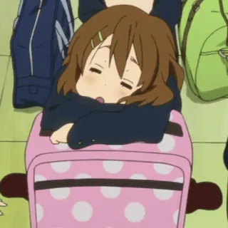 🇯🇵 Yui Hirasawa K-On! アニメ, キャラクター, かわいい, 睡眠, けいおん! whatsapp sticker