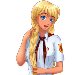 😄 Anime, Garota, Estudante, Trança, Gravata, Soviético telegram sticker