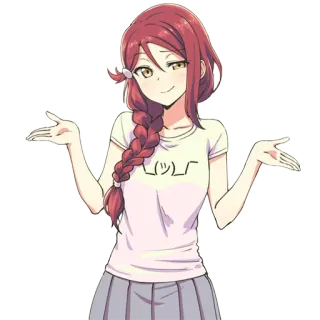 👐 (シ) Anime, Ragazza, Scrollata di spalle, Carino, Divertente telegram sticker