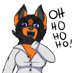 🤣 OH HO HO HO! Hund, Anthro, Gelächter, Cartoon, Fellwesen telegram sticker
