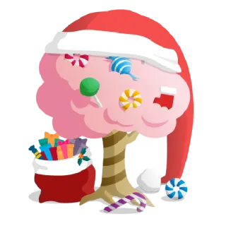 🌳 christmas, tree, candies, gifts, santa hat, decoration, holiday telegram sticker