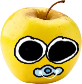 👶 maçã, fruta, desenho animado, fofo, emoji, engraçado telegram sticker