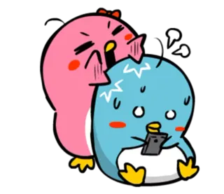 😡 pinguim, pássaro, anime, desenho animado, fofo telegram sticker