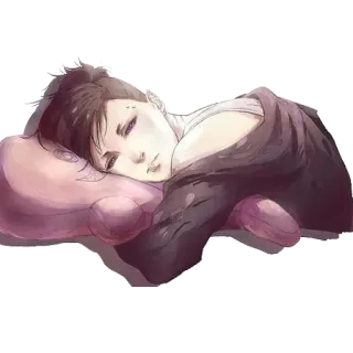 💤 спящий, аниме, подушка, отдых, расслабляющий, милый telegram sticker
