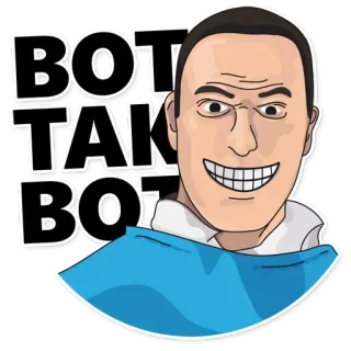 😬 BOT TAK BOT sticker, character, cartoon, face, man telegram sticker