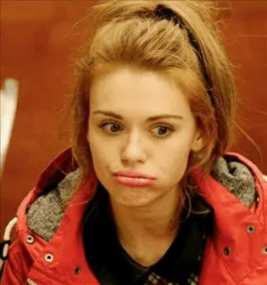 💧 vrouw, meisje, rood haar, portret, grappig gezicht, tiener, Holland Roden telegram sticker