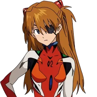 🍑 Asuka Langley Soryu Neon Genesis Evangelion Anime, Personnage, Evangelion, Asuka, Langley, Soryu, Cache-œil telegram sticker