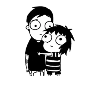 ♥️ cartoon, hug, affection, friendship, illustration, digital art telegram sticker