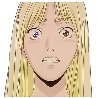 😵 anime, woman, face, scared, expression telegram sticker