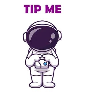 🙏 TIP ME astronauta, spazio, mancia, soldi, richiesta telegram sticker