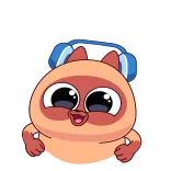 💃 sticker, katze, kopfhörer, süß, cartoon telegram sticker