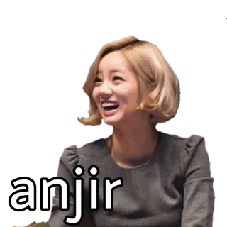 😂 anjir テキスト, 表現, スラング, 女性 whatsapp sticker