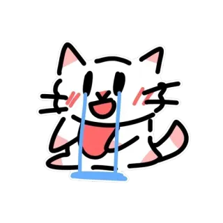 🥲 gatto, piangere, triste, adesivo, emoji telegram sticker