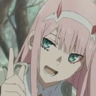 🍭 Zero Two Darling in the Franxx Anime, Zero Two, Darling in the Franxx, Kawaii, Bonito, Personagem telegram sticker