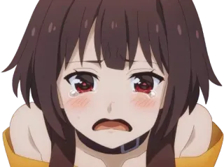 😢 Megumin Konosuba animé, pleurer, triste, fille, Megumin, Konosuba whatsapp sticker