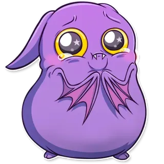 😀 可爱, 怪物, 紫色, 哭, 伤心, 卡通, 卡哇伊, 动物 telegram sticker