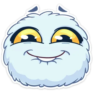 😄 esponjoso, dibujos animados, lindo, cara, sonriendo telegram sticker