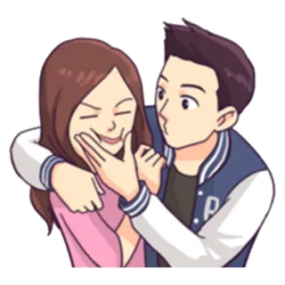 😅 coppia, amore, cartone animato, relazione, affetto telegram sticker