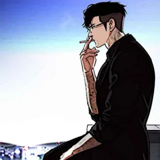 ⚖ курение, аниме, сигарета, круто, мужчина telegram sticker