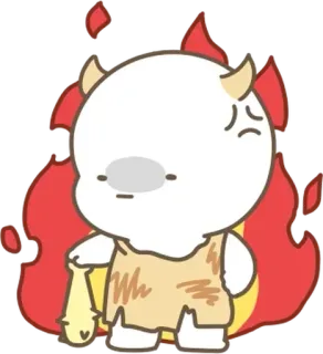 😡 Cartone animato, Arrabbiato, Diavolo, Fuoco, Carino, Mostro telegram sticker