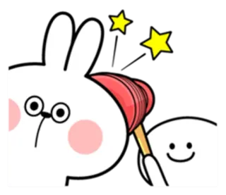 😳 konijn, cartoon, schattig, grappig, sticker telegram sticker