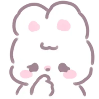 🤔 süß, Hase, Tier, kawaii, Cartoon, Sticker telegram sticker