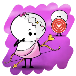 🎯 cupid, panah, hati, cinta, kartun, hari valentine, imut telegram sticker
