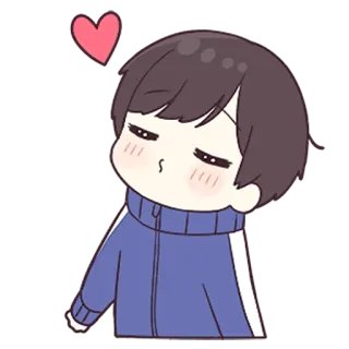 💙 漫画, 少年, アニメ, 愛, ハート, 可愛い, かわいい telegram sticker