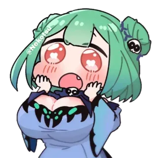 😲 @Nekotsu Anime, Fofo, Desenho animado, Kawaii, Mangá telegram sticker