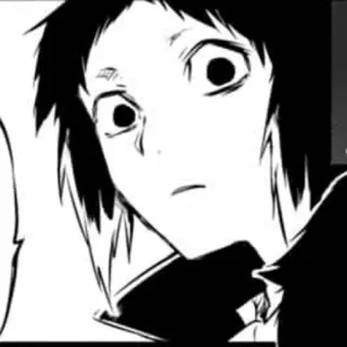 😳 anime, manga, shocked, expression, black and white telegram sticker