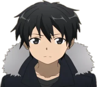 😕 anime, manga, character, black hair, male, cartoon telegram sticker
